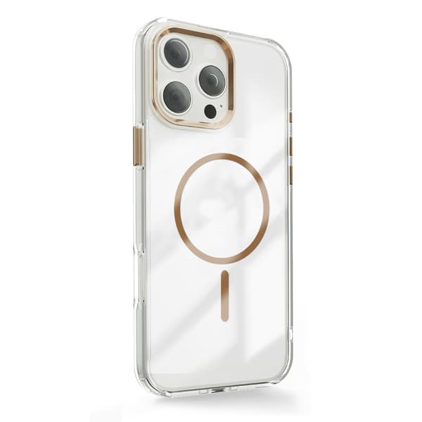 Clear Thin Mag-fodral för iPhone 16 Pro Max 6,9\" guld