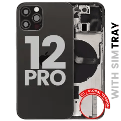 Baksida med smådelar för iPhone 12 Pro (EU / Global version) (Begagnad OEM-dragning: Klass B) (Grafit)