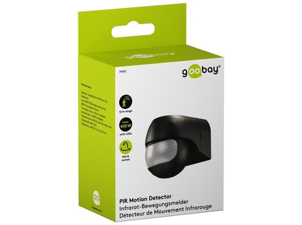 goobay motion sensor 79591 Bevägelsessensor svart svart