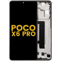 OLED-enhet med ram för Xiaomi Poco X6 Pro (renoverad) (gul) gul