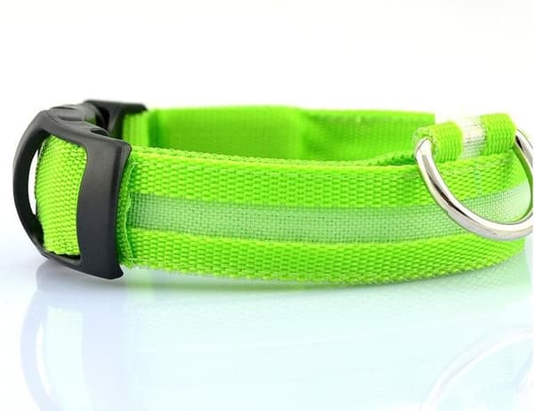LED-halsband, reflekterande i nylon|rosa