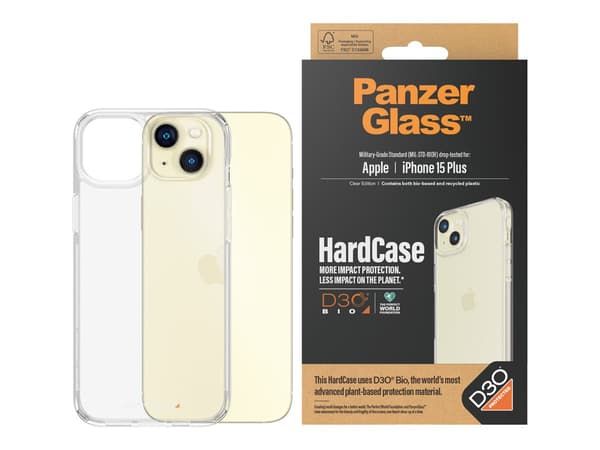 PanzerGlass HardCase Transparent w. D3O iPhone 15 Plus Skal Transparent Apple iPhone 15 Plus