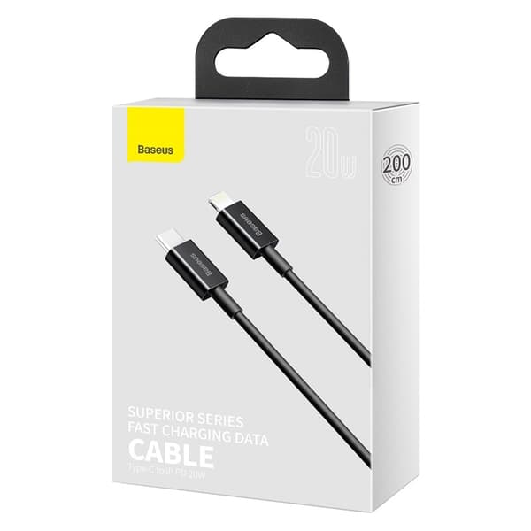 Baseus kabel Superior PD USB-C - Lightning 2,0m svart 20W svart