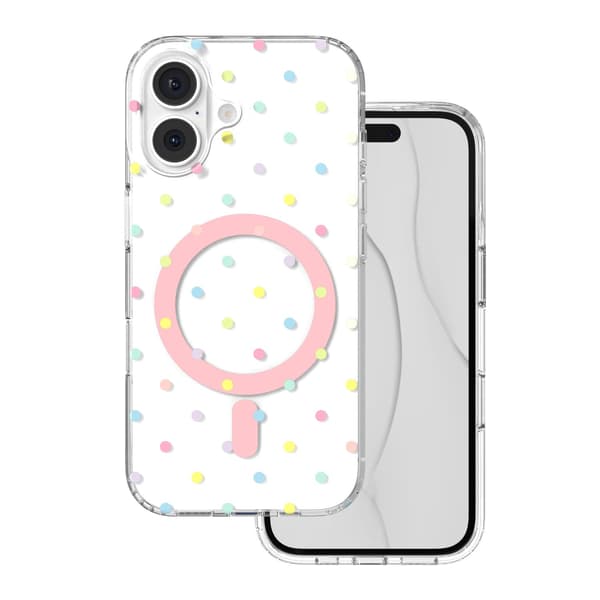 Bubble Dots Mag-fodral för iPhone 16 6,1\" vit