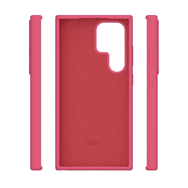 Etteri Silicone Case for Samsung Galaxy S25 Ultra Raspberry Red
