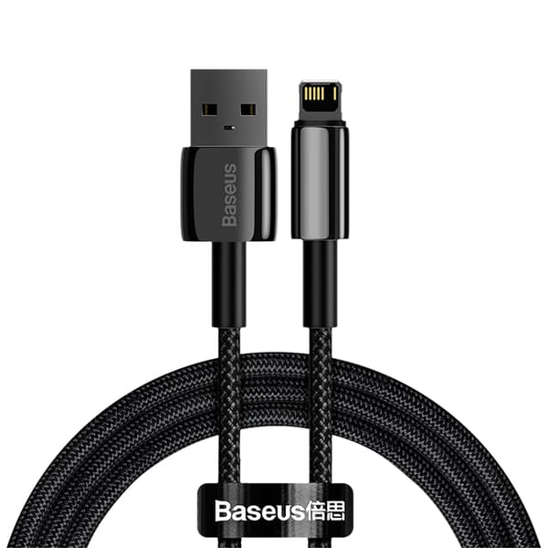 Baseus-kabel Tungsten USB - Lightning 1,0m 2,4A svart