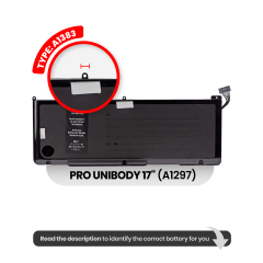 Ersättningsbatteri (A1383) för MacBook Pro 17" A1297 (2011)