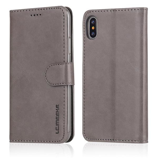 LC läder fodral för iphone 11 pro max grå Grey