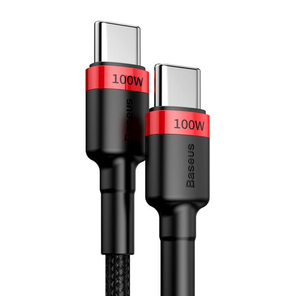 Baseus-kabel Cafule PD USB-C - USB-C 2,0 m 5A röd-svart 100W svart