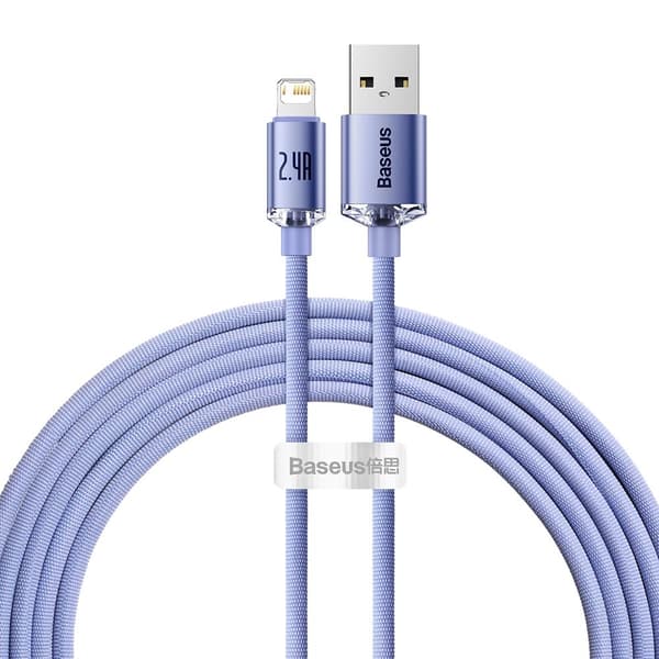 Baseus kabel Crystal Shine USB - Lightning 2,0 m 2,4A lila lila