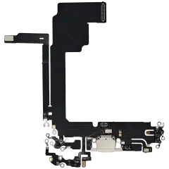 Laddningsport Flexkabel för iPhone 15 Pro Max (Eftermarknad Plus) (Vit Titan) vit