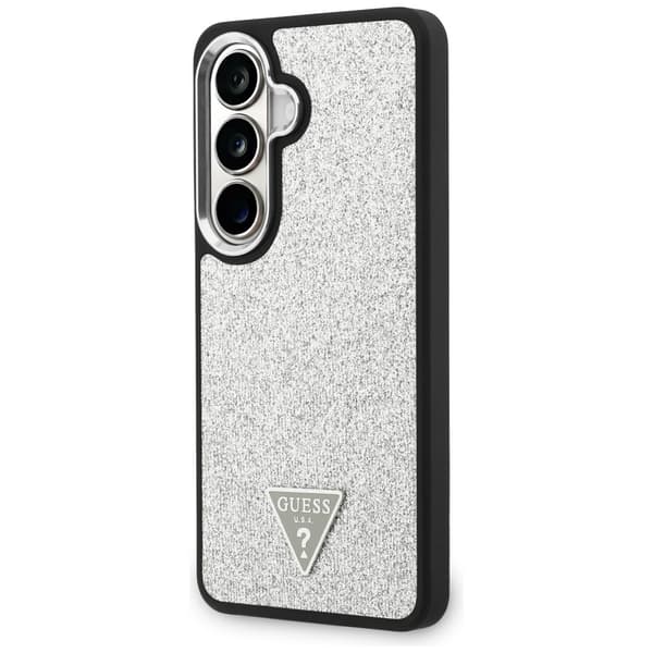 Guess fodral Fixed Glitter Triangle MagSafe för Samsung Galaxy S26 silver
