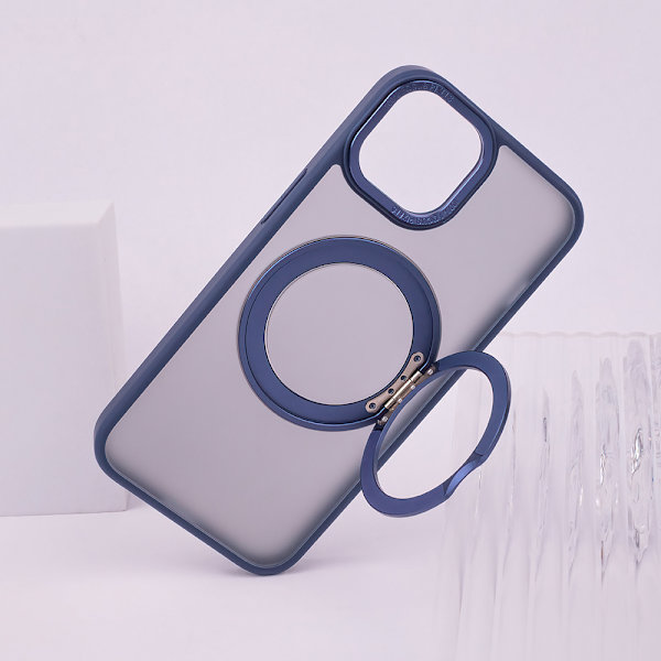 Secure Spinning Mag Case for iPhone 15 Pro Max 6.7\" Navy Blue