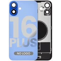 Baksida i glas med MagSafe-magnet för iPhone 16 Plus (ingen logotyp) (eftermarknad) (ultramarinblå)