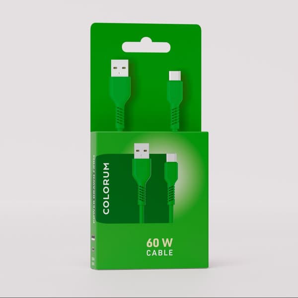 COLORUM kabel USB-A - USB-C 1,8m 3A CK60-AC-04 xGreen grön