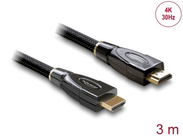 Delock HDMI-kabel med Ethernet 3m svart