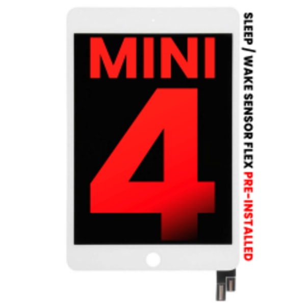 LCD-enhet med digitizer för iPad Mini 4 (Sleep / Wake Sensor Flex förinstallerad) (Eftermarknad Plus) (Vit)