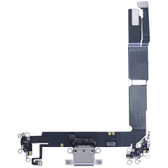 Laddningsport flexkabel med kort för iPhone 16 Plus (Äkta OEM) (Vit)
