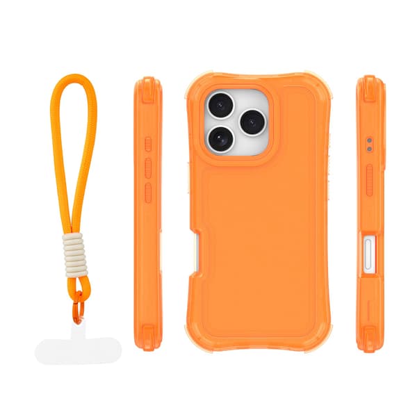 Safepop skal med rem för iPhone 16 Pro orange orange