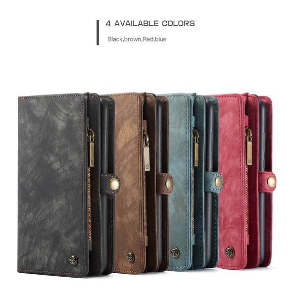 CaseMe (008)  äkta läder med dragkedja plånbok 2 In1 för iphone7 brun
