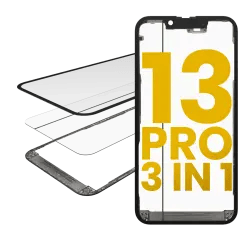 3 i 1 (glas med förmonterad OCA + ram) för iPhone 13 Pro (OCA Master) transparent