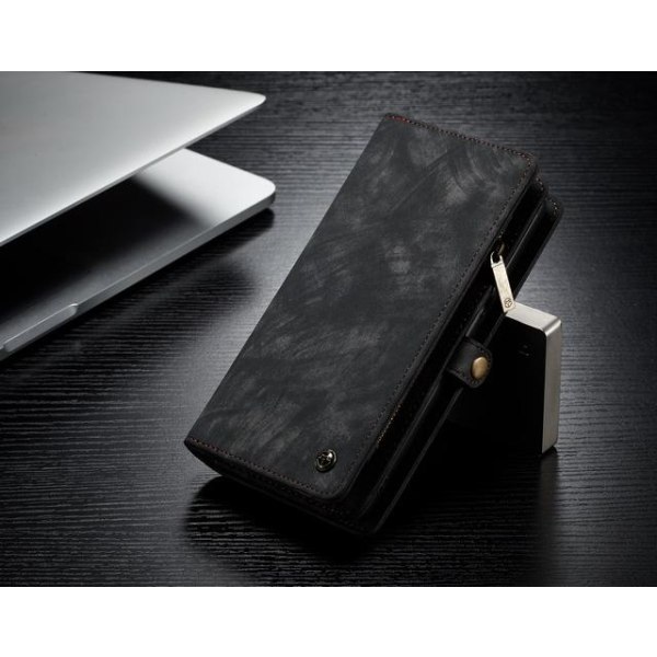 caseme 008 för iphone 7/8 plus plånbok fodral med 8 kort platser svart Black