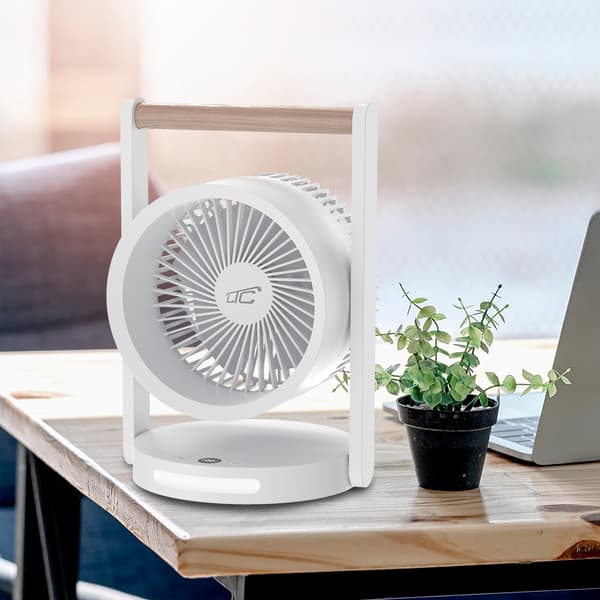 Wireless Table Fan with Night Light WB17 6.4\" USB-C 3600mAh