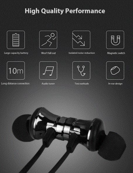 Sporthörlurar Magnetiska Bluetooth blå blå blå