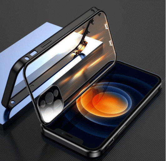 Dubbel magnetfodral för iPhone 12 Pro Max – Svart svart