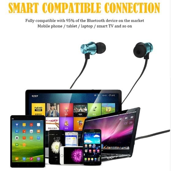 Magnetisk bluetooth hörlurar|silver