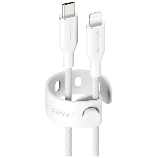 empower by PanzerGlass Racing USB-C to Lightning 1.2m vit vit
