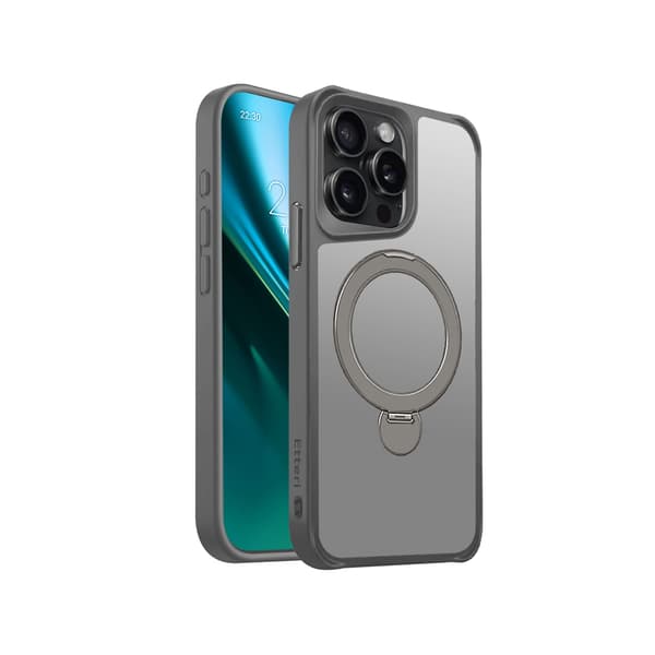 Etteri Matt Mag Ring skal för iPhone 15 Pro Max grå