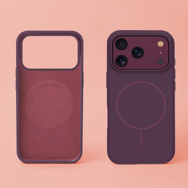Silicone Thin Mag skal för iPhone 17 Pro Max / iPhone 18 Pro Max mörkt körsbär
