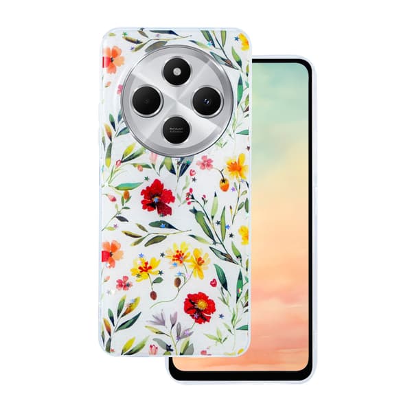 Glow Glam skal för Xiaomi Redmi Note 14 Pro 5G (Global) / Note 14 Pro Plus 5G (Global) vit röd