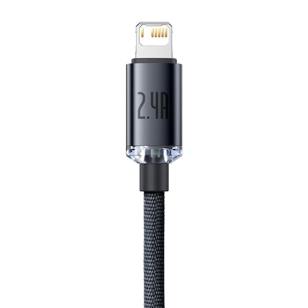 Baseus kabel Crystal Shine USB - Lightning 2,0 m 2,4A svart