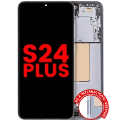 OLED-enhet med ram för Samsung Galaxy S24 Plus 5G (amerikansk och internationell version) (eftermarknad Plus) (safirblå) blå