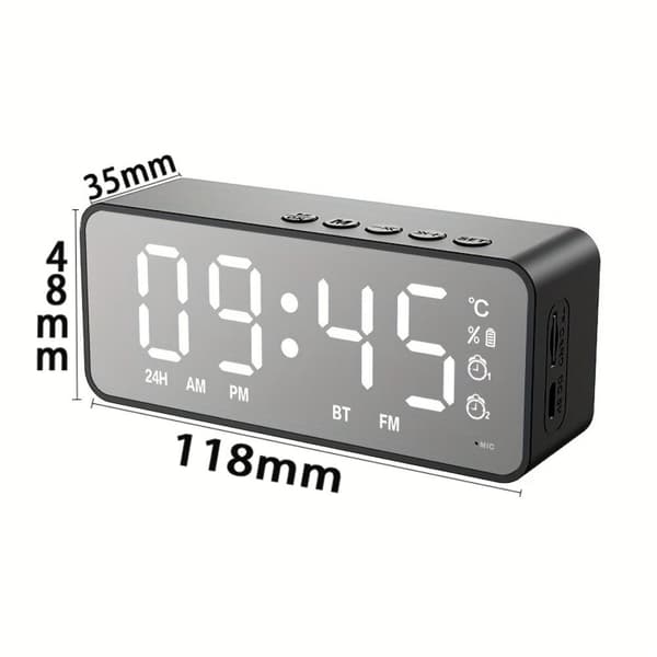Setty skrivbordsklocka + FM + Bluetooth-högtalare SCL-01FM-S