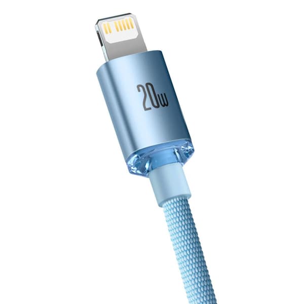 Baseus kabel Crystal Shine USB-C - Lightning 1,2 m 20W himmelsblå