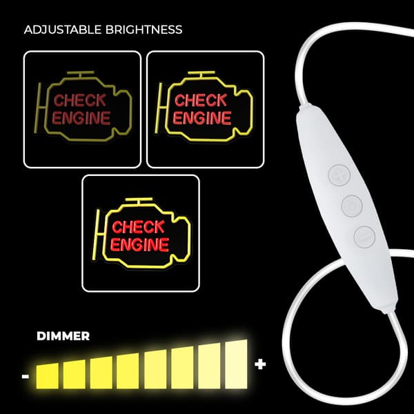 Neon PLEXI LED CHECK ENGINE gul röd NNE21 Neolia