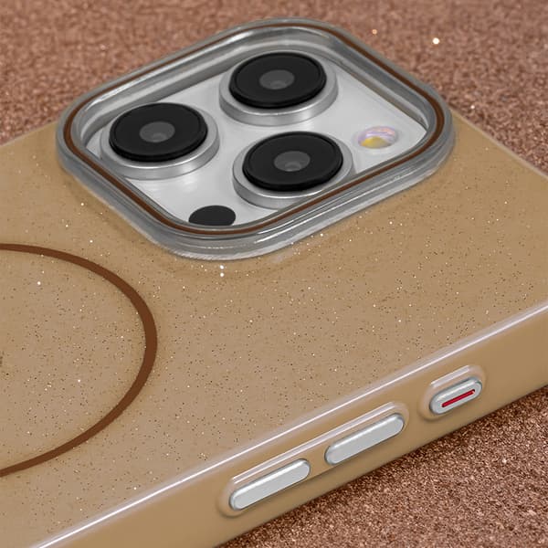 Glitter Thin Mag case for iPhone 16 Pro Max 6.9\" brown