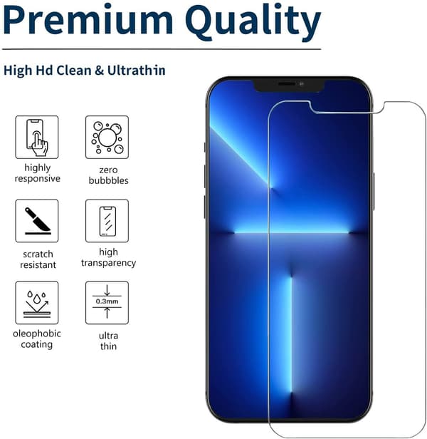 3 st hög kvalitet skärmskydd för iphone 13 mini