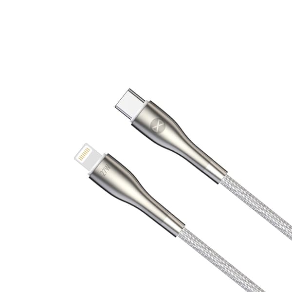 Forever Sleek-kabel USB-C - Lightning 1,0 m 27W vit
