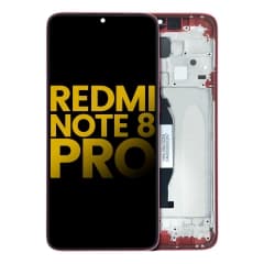 LCD-enhet med ram för Xiaomi Redmi Note 8 Pro (renoverad) (röd)