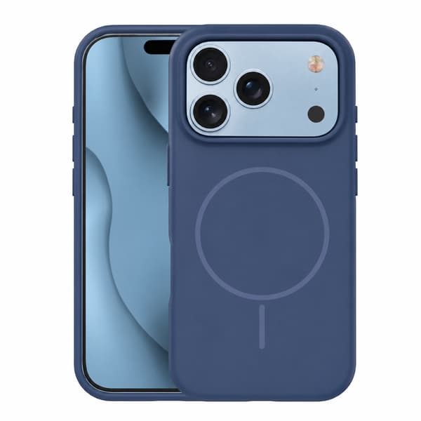Silicone Thin Mag skal för iPhone 17 Pro mörkblå