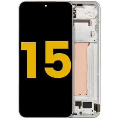 OLED-enhet med ram för Xiaomi 15 (renoverad) (vit)