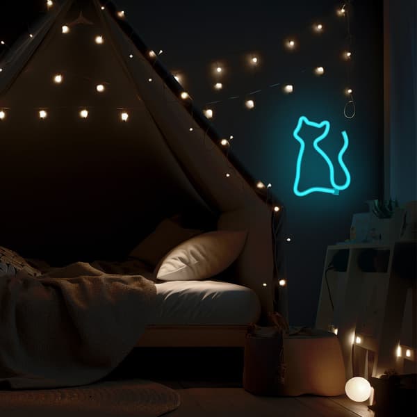 Neon LED Lamp CAT turquoise NNE24 Neolia