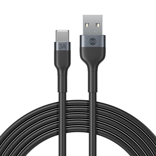 Forever Flexible kabel USB - USB-C 1,0 m 3A svart svart