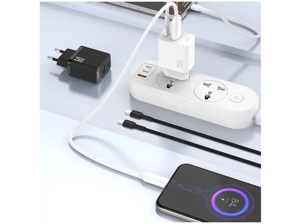 Dudao A26TEU-adapter 25 Watt GaN 1xUSB-C 1xUSB-A svart