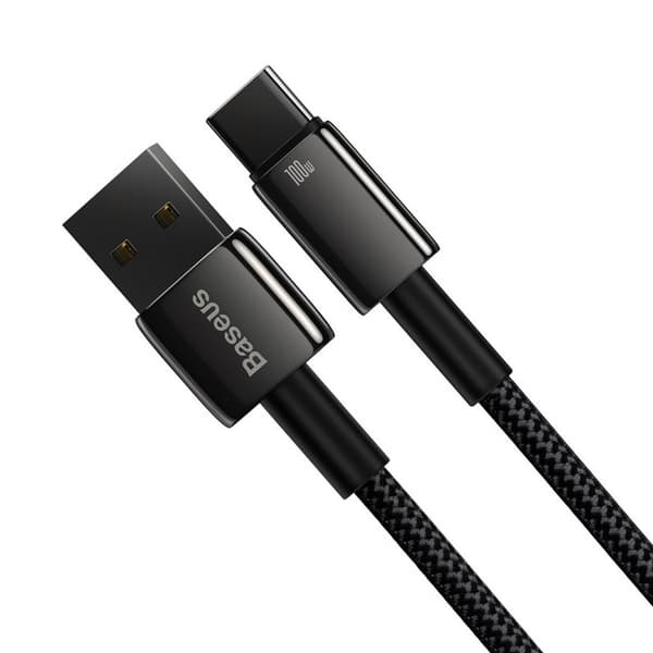 Baseus kabel Tungsten USB - USB-C 1,0m svart 100W svart