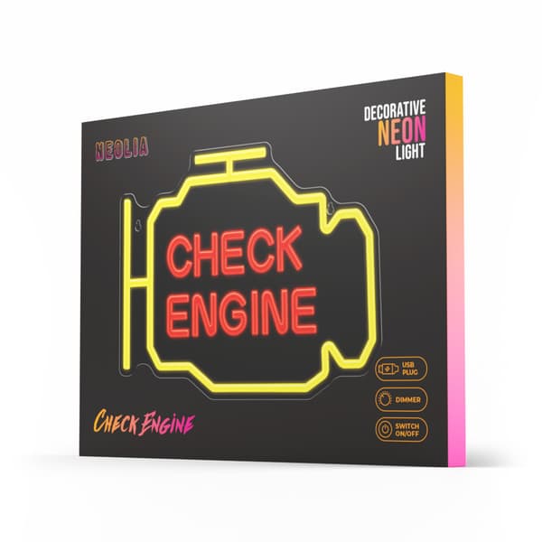 Neon PLEXI LED CHECK ENGINE gul röd NNE21 Neolia